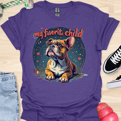 My bulldog is my favorite child - V5 - Dog with Glasses T-Shirt